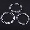 Electroplated Iron Cuban Link Bracelet With Letter Leaf And Geometric Patterns Wide Unisex Hiphop Jewelry For Men And Women
