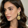 Electroplated Iron Hat Pendant Earrings With Geometric Design And Steel Ear Needles For Women