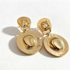 Electroplated Iron Hat Pendant Earrings With Geometric Design And Steel Ear Needles For Women