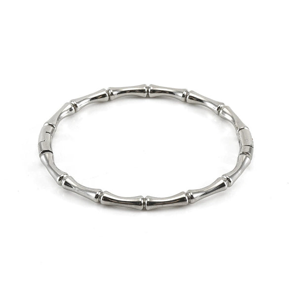 Electroplated 18K 316L Stainless Steel Women's Simple Bamboo Style Bracelet