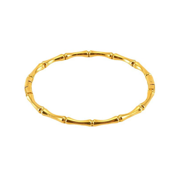 Electroplated 18K 316L Stainless Steel Women's Simple Bamboo Style Bracelet