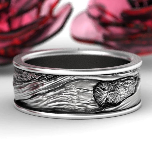 Electroplated Metal Owl Ring With Geometric Old Money Style Design For Women Fashion Jewelry