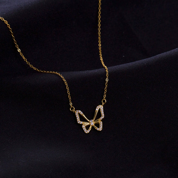 Electroplated Silver Bow Pendant Necklace With Cross Chain Elegant Light Luxury Fashion Jewelry