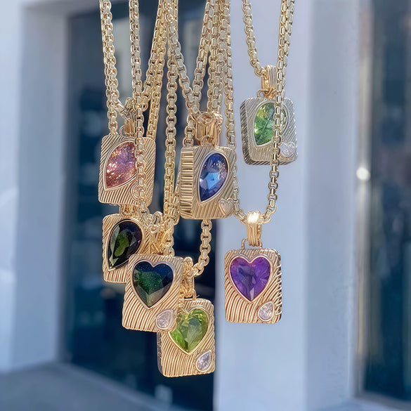 Electroplated Stainless Steel And Titanium Steel Heart Shape Necklace Pendant For Women In Ins Style
