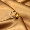 Electroplated Stainless Steel Geometric Sunflower Ring With Threaded Design Minimalist Unisex Fashion Jewelry For Women And Men
