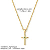 Electroplated Titanium Steel Cross Pendant Necklace With Zircon Accents Slim Bar Design Light Luxury Women's Jewelry For Layered Wear