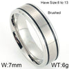Electroplated Titanium Steel Geometric Ring For Couples