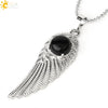 Electroplated Zinc Alloy Angel Wing Pendant Necklace With Inlaid Natural Stone Crystal Feather Design Ball Chain Minimalist Unisex Jewelry