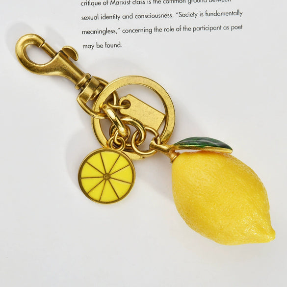 Electroplated Zinc Alloy Fruit Pattern Car Key Chain And Bag Pendant For Couples
