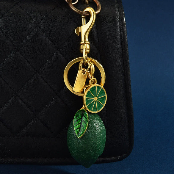 Electroplated Zinc Alloy Fruit Pattern Car Key Chain And Bag Pendant For Couples