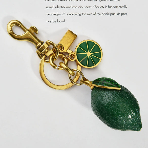Electroplated Zinc Alloy Fruit Pattern Car Key Chain And Bag Pendant For Couples