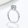 Elegant Adjustable Sterling Silver Geometric Heart Ring For Women Electroplated Full Diamond Style Fashion Jewelry