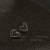 Elegant Alloy Heart Earrings With Printed Diamond Encrusted Design Simple Trendy Heart Shape Earrings For Women