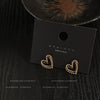 Elegant Alloy Heart Earrings With Printed Diamond Encrusted Design Simple Trendy Heart Shape Earrings For Women