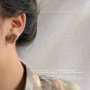 Elegant Alloy Heart Earrings With Printed Diamond Encrusted Design Simple Trendy Heart Shape Earrings For Women