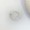 Elegant Baroque Style Freshwater Pearl Copper Ring For Women Geometric Adjustable Fashion Ring