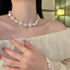 Elegant Baroque Style Geometric Imitation Pearl Alloy Women'S Bracelets Necklace