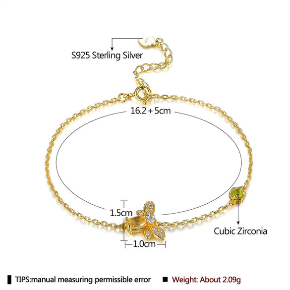 Elegant Bee Sterling Silver Plating Zircon Bracelets