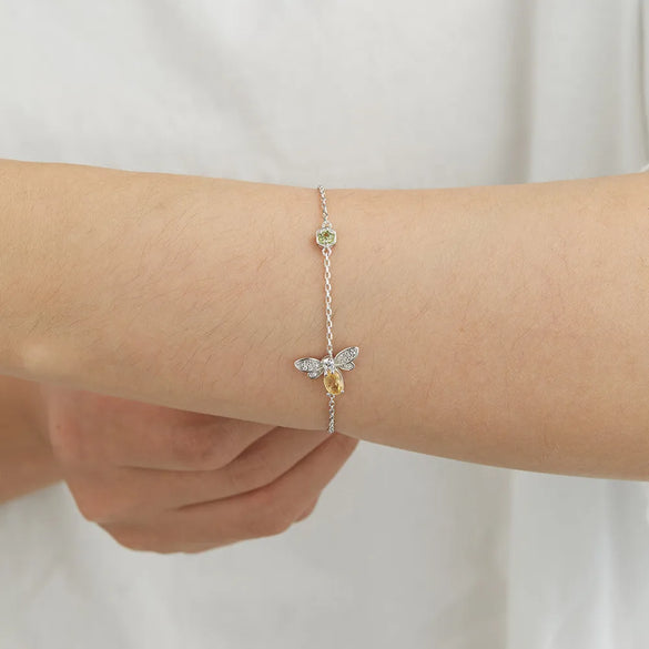 Elegant Bee Sterling Silver Plating Zircon Bracelets