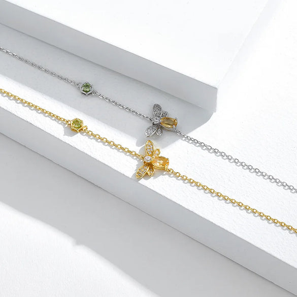Elegant Bee Sterling Silver Plating Zircon Bracelets