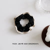 Elegant Black And White Color Block Cloth Scrunchie Handmade Cartoon Style Hair Ring For Women Simple Hair Tie Headwear