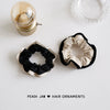 Elegant Black And White Color Block Cloth Scrunchie Handmade Cartoon Style Hair Ring For Women Simple Hair Tie Headwear