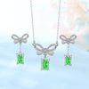 Elegant Bow Knot Sterling Silver Zircon Pendant Necklace In Bulk