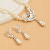 Elegant Bridal Streetwear Water Droplets Imitation Pearl Alloy Irregular Plating Inlay Rhinestones Women'S Earrings Necklace Jewelry Set