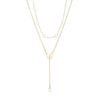 Elegant Butterfly Titanium Steel Plating Inlay Artificial Pearls Shell 18k Gold Plated Layered Necklaces