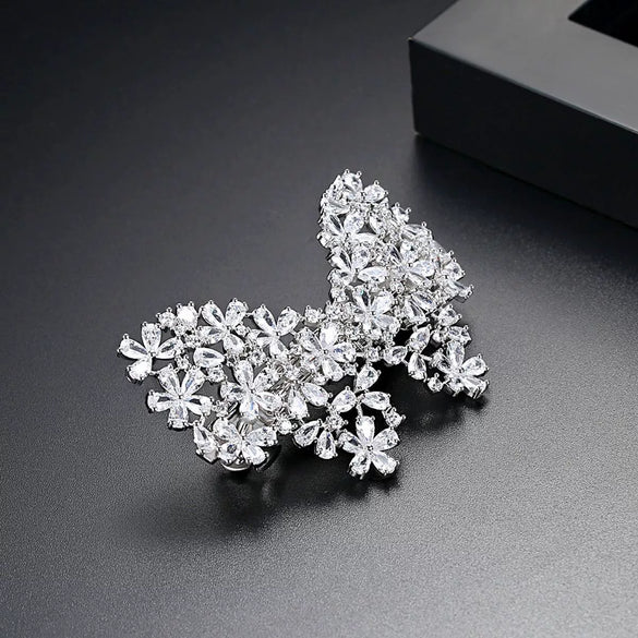 Elegant Butterfly Word Hair Clip For Women Copper Hair Accessory With Zircon Inlay Fashion Hair Jewelry