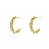 Elegant Circle Zircon Earrings Metal Electroplated