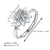 Elegant Classic Style Flower Sterling Silver Gra Plating Inlay Moissanite 18k Gold Plated Rings