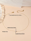 Elegant Classic Style Solid Color Stainless Steel Plating Inlay Zircon 18k Gold Plated Pendant Necklace