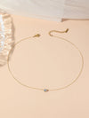 Elegant Classic Style Solid Color Stainless Steel Plating Inlay Zircon 18k Gold Plated Pendant Necklace