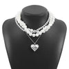 Elegant Commute Heart Shape CCB Imitation Pearl Beaded Women'S Bracelets Necklace