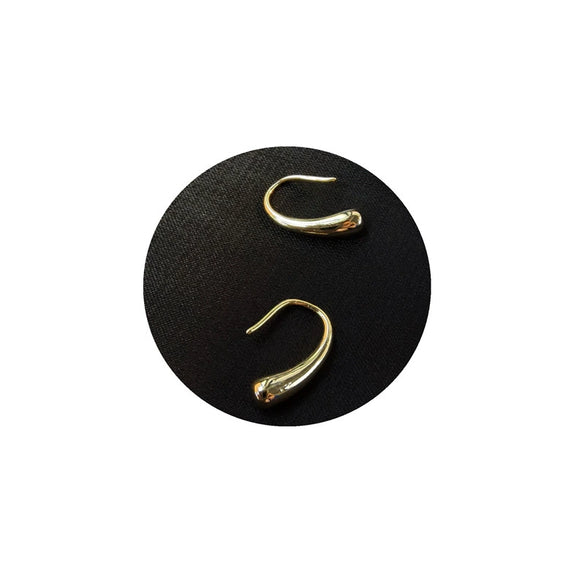 Elegant Copper Drop Earrings For Women With Electroplated Finish Simple Fashion High End Pea Shape Dangle Earrings