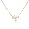 Elegant Copper Flower Petal Pendant Choker Necklace For Women With Zirconia Design And O Word Chain