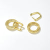 Elegant Copper Geometric Star And Heart Zircon Earrings With Diamond Cut Finish For Women