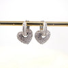 Elegant Copper Heart Shaped Micro Pave Zircon Earrings Sweet Simple Heart Pattern Earrings For Women