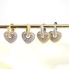Elegant Copper Heart Shaped Micro Pave Zircon Earrings Sweet Simple Heart Pattern Earrings For Women