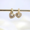 Elegant Copper Heart Shaped Micro Pave Zircon Earrings Sweet Simple Heart Pattern Earrings For Women