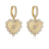 Elegant Copper Inlaid Pearl Heartshaped Earrings For Women