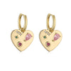 Elegant Copper Inlaid Pearl Heartshaped Earrings For Women