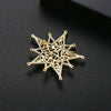 Elegant Copper Star Brooch Pin For Women Fashion Jewelry Accessory With Zircon Color Detail