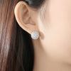 Elegant Copper Zircon Flower Earrings For Women Electroplated Fashion Geometric Floral Stud Earrings