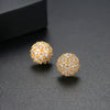Elegant Copper Zircon Flower Earrings For Women Electroplated Fashion Geometric Floral Stud Earrings