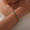 Elegant Creative Fashion Crystal Clear Purple Green White Zircon Titanium Steel Jewelry Necklace Bracelet Suit With Electroplating