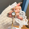 Elegant Crystal Alloy Bracelet Quartz Watch For Women With Round Dial