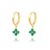 Elegant Daily Workplace Lucky Grass Clover Flower Geometric S925 Sterling Silver Earrings With Inlaid Zircon