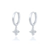 Elegant Daily Workplace Lucky Grass Clover Flower Geometric S925 Sterling Silver Earrings With Inlaid Zircon